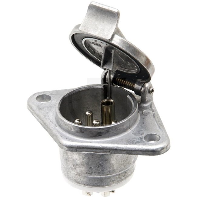 M&K Socket 7-pin - 50751305284, 111083 | Connection: Screw connection | Power rating max. 24 V: 16 A (1,5 mm2) | Width: 66,5 mm | Height: 102.5 mm | Length: 94 mm | Current: 16 A | Nominal voltage: 12 V | Housing material: Aluminium | Number of pins: 7 | Addi