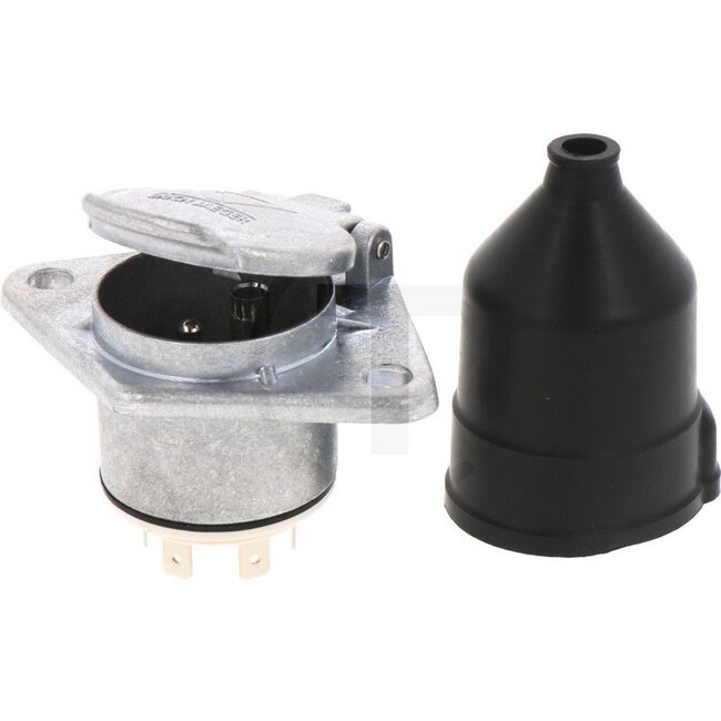 ERICH JAEGER Socket 7-pin - 50751305298, 111129 | Connection: Blade terminal | Power rating max. 24 V: 16 A (1,5 mm2) | Width: 66,5 mm | Height: 102 mm | Length: 94 mm | Current: 16 A | Nominal voltage: 12 V | Housing material: Aluminium | Number of pins: 7 | Addition