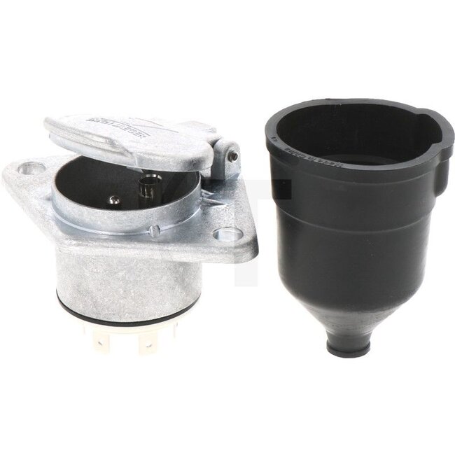 ERICH JAEGER Socket 7-pin - 50751305298, 111129 | Connection: Blade terminal | Power rating max. 24 V: 16 A (1,5 mm2) | Width: 66,5 mm | Height: 102 mm | Length: 94 mm | Current: 16 A | Nominal voltage: 12 V | Housing material: Aluminium | Number of pins: 7 | Addition