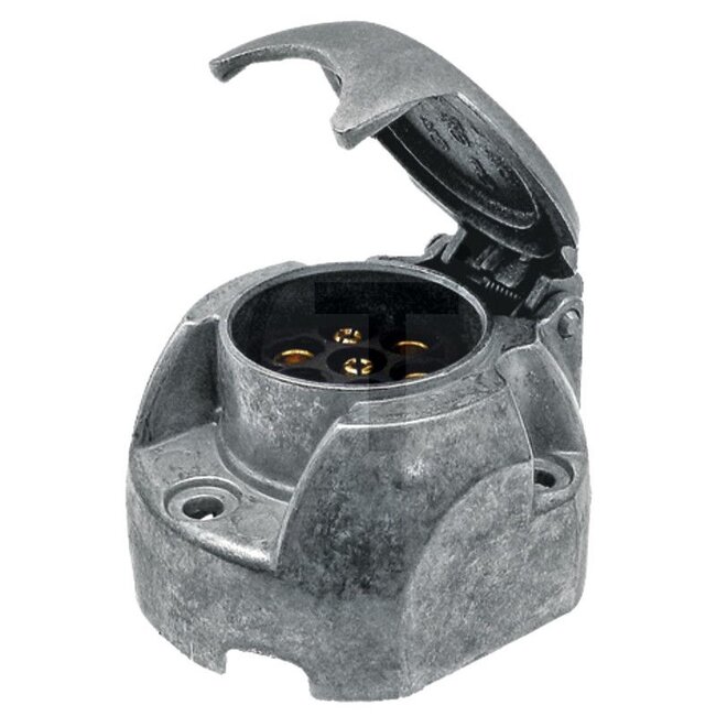 HELLA Socket, Flat plug - 4558JB 001941041, 8JB001941041 | Power rating max. 12 V: 16 | Power rating max. 24 V: 25 | Form: Round | Material: Aluminium | Cross section: 1,5 - 2,5 mm² | Housing: Metal housing | Supplementary set: Removable insert | Number of pins