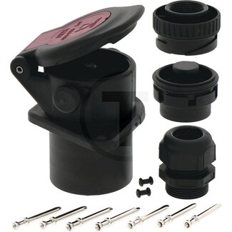 ERICH JAEGER Socket 7-pin 24 V, plastic black, ISO 7638-1