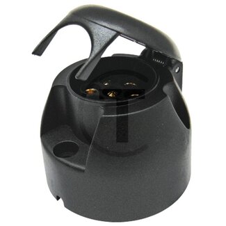 HELLA Socket 7-pin 24 V, 16 A, plastic black, blade terminal