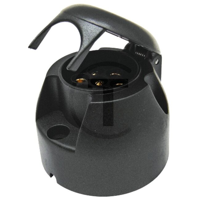 HELLA Stekkerdoos 7-polig - 4558JB 006462001, 8JB006462001, 8JB 006 462-001, LA5102156, 409965M1 | Kleur: zwart | Aansluiting: Vlakstekker | Belastbaarheid max. 12 V: 16 | Stroomsterkte: 16 A | Netspanning: 24 V | Materiaal van het huis: Kunststof | Aantal pole