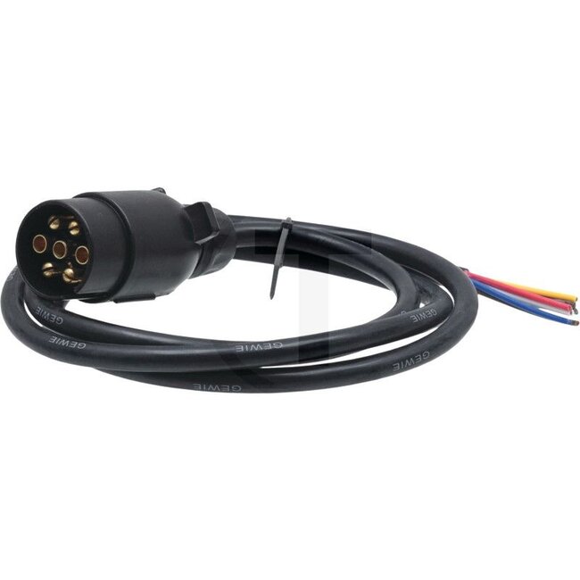 GRANIT Reparatursatz, Stecker - 5070010074 | Querschnitt: 6 x 1 mm² | Nennspannung: 6 / 12 V | Gehäusematerial: Kunststoff | Kabellänge: 1500 mm | Anzahl Pole: 7 | Zusatzinformationen: mit Leitung | DIN/ISO: 1724