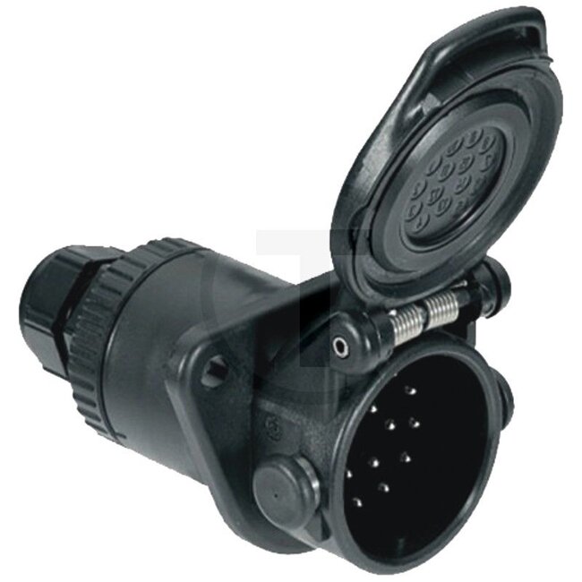 HELLA Socket - 4558JB 007242011, 8JB007242011 | Connection: Screw contact | Power rating max. 24 V: 25 | Mounting Ø: 54 mm | Cross section: 12 x 1,5 + 3 x 2,5 mm² | Fixing: Flush mounting | Protection class: IP54 | Nominal voltage: 24 V | Housing material: Plas
