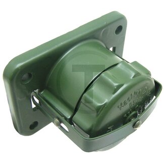 GRANIT 2-pin flange socket crimp contact, metal, bronze green