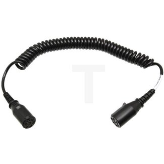 GRANIT Elektrowendel Wendelflexkabel, mit 2 angespritzten 7 poligen Kunststoffsteckern, Wendel - D = 36 mm, 24 Volt, DIN/ ISO 4141-4 (ähnlich) , 6 x 1 + 1 x 1,5 mm²