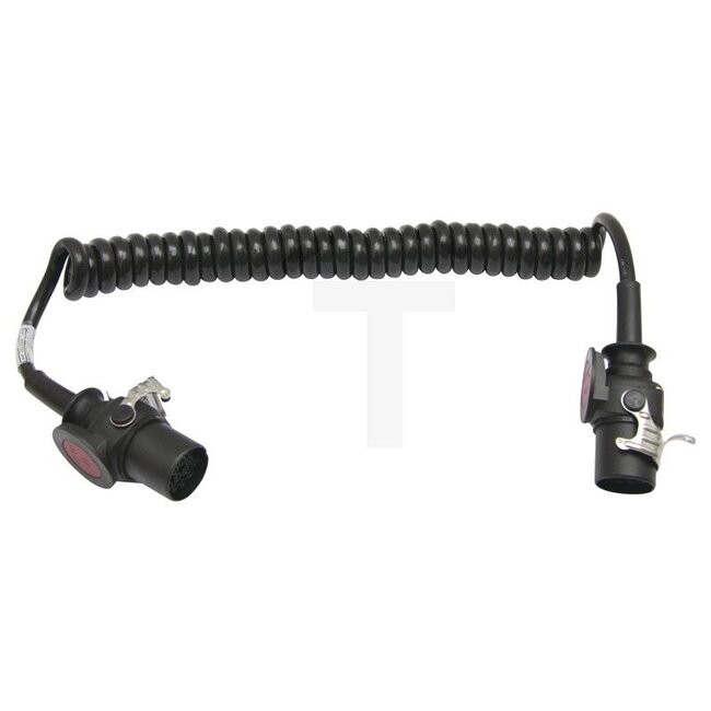 GRANIT Elektrowendel - 50743909, 641167 | Ausführung: 15-polig<br>24 V ADR<br>(12 x 1,5 / 3 x 2,5 mm²)<br>Arbeitslänge ca. 3 m<br>Wendel-Ø 50 mm<br>gestreckte Länge ca. 4,5 m<br>2 Stecker mit Knickschutzhüllen | Farbe: schwarz | Länge: 3000 mm | Ausziehlänge max