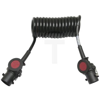 GRANIT Spiral cable 15-pin 24 V, 12 x 1,5 + 3 x 2,5 mm², 4,5 m, plastic