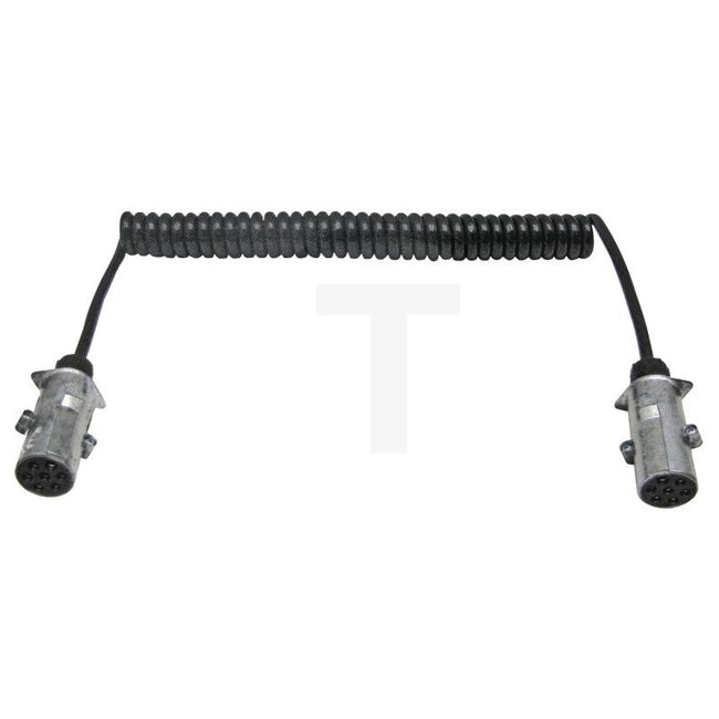 GRANIT Elektrowendel - 50751276532 | Ausführung: schwarz, 7-polig ( 6 x 1 + 1 x 1,5 mm²) Arbeitslänge ca. 4,0 m, 37 Windungen, mit 2 Metallsteckern 24V -N-Type ISO 1185 und Federn | Gesamtlänge: 4,0 m