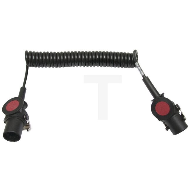 GRANIT Spiraalkabel "Super - Flex" aansluitkabel voor opleggers (5-polig) - 50743906, 641115 | Uitvoering: ABS / 24 V -ADR-spiraalkabel, spiraaldiameter: Ø 50 mm met knikbescherminghuls, kabel: 3 x 1,5 mm² + 2 x 4,0 mm², werklengte: 3,0 meter / gestrekte lengte: