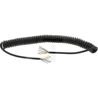elkatec Spiralkabel 7-adrig 12/24 V, 6 x 1 + 1 x 1,5 mm², 4 m, TPU