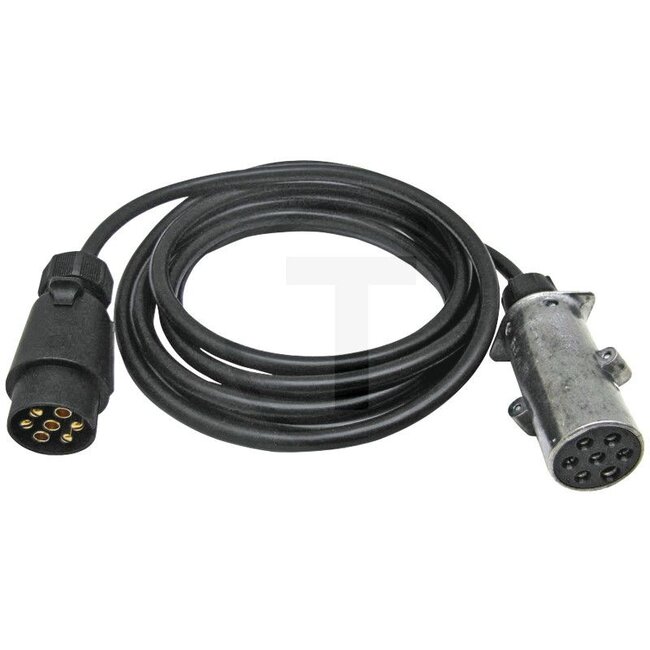 GRANIT Connecting cable - 50751276564 | Version: Black, with 2 plugs, 1 x 12 V, 7-pin + 1 x 24 V N, 7-pin (7 x 1.5 mm²) | Cross section: 7x1,5 mm² | Voltage: 24 V | Number of pins: 7 | Working length: 3,5 m | DIN/ISO: 1724