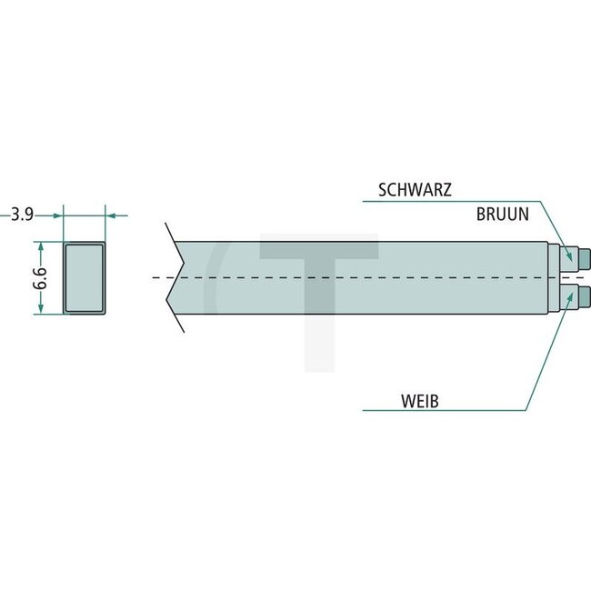 GRANIT Elektrokabel 2x 1,5 mm² zwart/wit, links, Aspöck P&R - 100 meter