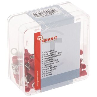 GRANIT Oogkabelschoentjes rood M4, 0,5 - 1,0 mm², DIN 46237 - 100 stuks