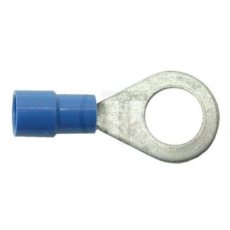 HELLA Ring connectors - 100 pcs - Version: Partially insulated, Colour: Blue, Eyelet hole Ø: 5,3 (M5) mm