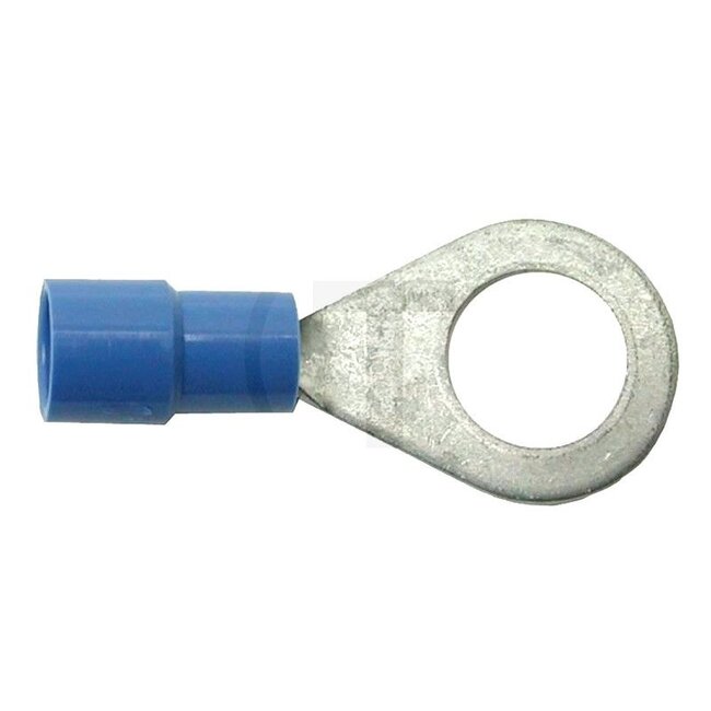 HELLA Ring connectors - 100 pcs - Version: Partially insulated, Colour: Blue, Eyelet hole Ø: 5,3 (M5) mm - 8KW044027003