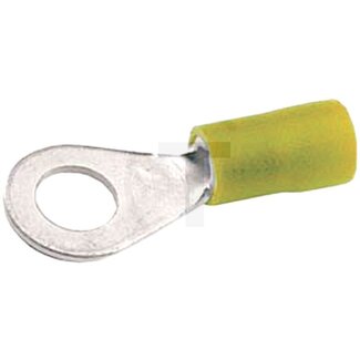 HELLA Ring connectors - 50 pcs - Version: Partially insulated, Colour: Yellow, Eyelet hole Ø: 5,3 (M5) mm