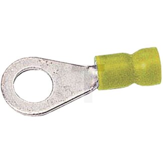 HELLA Ring connectors - 50 pcs - Version: Partially insulated, Colour: Yellow, Eyelet hole Ø: 6,5 (M6) mm