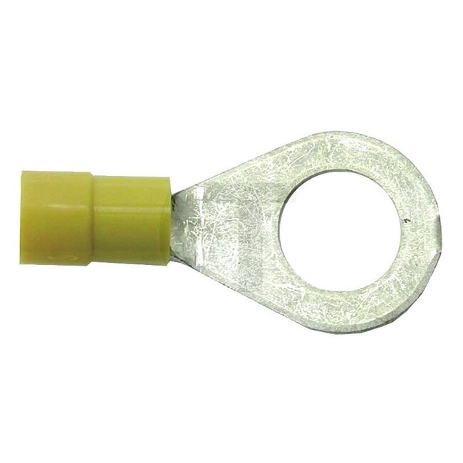 GRANIT Oogkabelschoentjes, 50 stuks - 50750252162 | Uitvoering: gedeeltelijk geïsoleerd | Kleur: geel | Oog-Ø: 8,4 (M8) mm | Doorsnede: 4 - 6 mm² | DIN/ISO: 46237 | Materiaal: Koper / PA (polyamide) | Oppervlakte: vertind | Temperatuurbereik: tot 105 °C