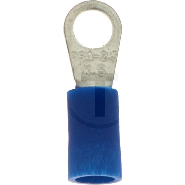 GRANIT Ringverbinder Blister-Verpackung, 10 Stück - 50750252121/66SB | Ausführung: teilisoliert | Farbe: blau | Ösenloch-Ø: 4,3 (M4) mm | Querschnitt: 1,5 - 2,5 mm² | DIN/ISO: 46237 | Material: Kupfer / PA (Polyamid)