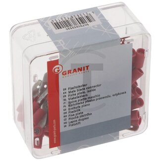 GRANIT Vlakstekkers DIN 46245 0,5 - 1,0 mm², 6,3 x 0,8 mm rood - 100 stuks