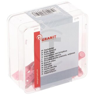 GRANIT Flachstecker 0,5 - 1,5 mm², 6,3 mm, rot - 25 Stück
