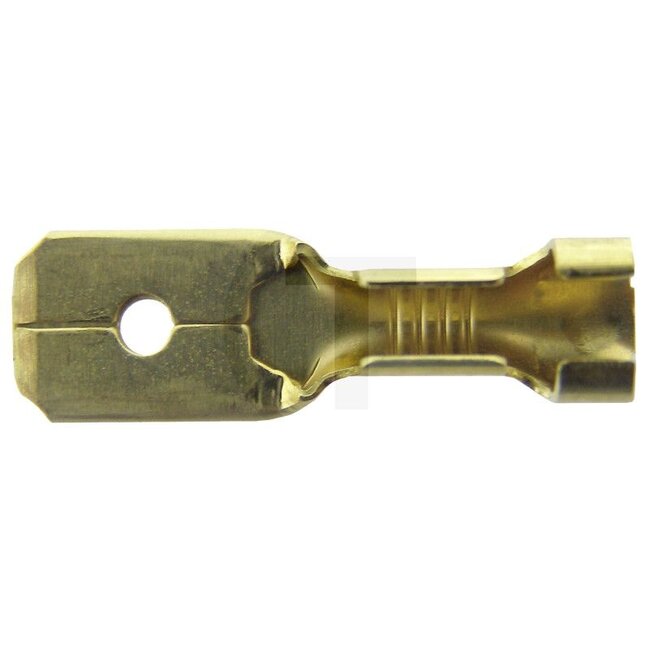 GRANIT Flat plug, 100 pcs - 50750251524 | Cross section: 4,0 - 6,0 mm² | Version: With locking tab, with locking points | Length: 28 mm | Material: brass | Surface: Tinned | Plug: 6,3 x 0,8