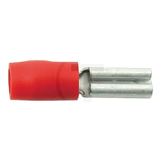 GRANIT Blade terminal bush, 100 pcs - 50750252500, 47044 | Cross section: 0,5 - 1,0 mm² | Version: Partially insulated | Plug width: 2,8 x 0,5 mm | Colour: red | Description: 2.8 x 0.5, red, for cable 0.5-1.0 mm² | Material: Brass/ PVC | Surface: Tinned | DIN/IS