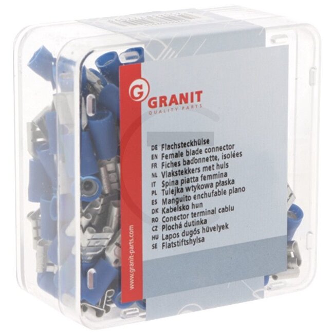 GRANIT Vlakstekkerhulzen gedeeltelijk geïsoleerd 1,5 - 2,5 mm² - 100 stuks - 47045