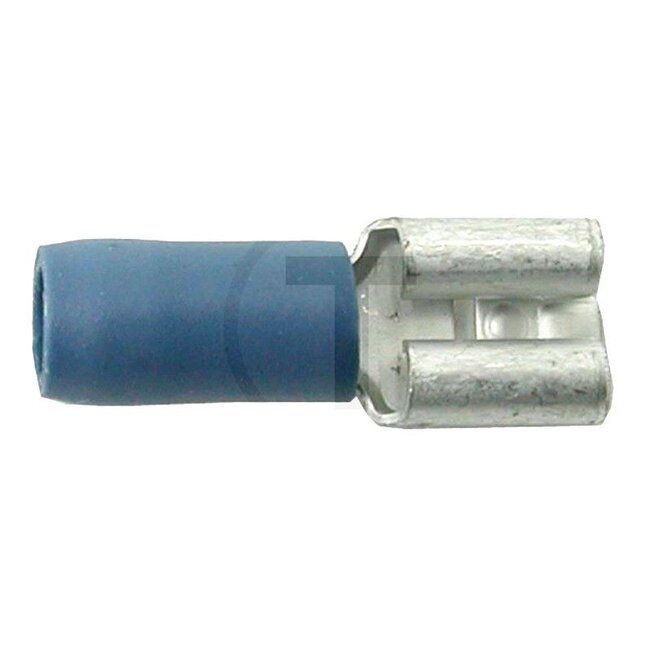 HELLA Vlakstekkerhulzen, 100 stuks - 4558KW 0440220038KW044022003 | Doorsnede: 1,5 - 2,5 mm² | Uitvoering: gedeeltelijk geïsoleerd | Insteekbreedte: 6,3 x 0,8 mm | Kleur: blauw | Aansluiting: Vlakstekkers met huls | Materiaal: Messing / PVC | Oppervlakte: verti
