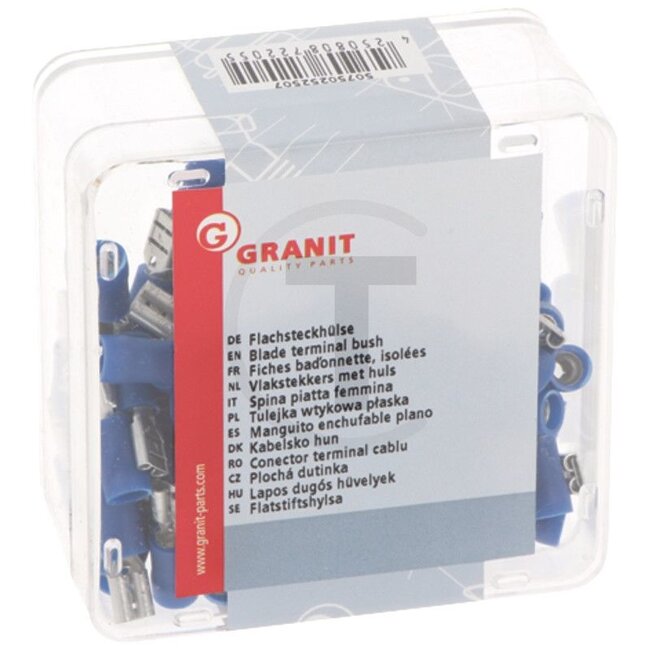 GRANIT Blade receptacles 4,8 x 0,5 mm, 1,5 - 2,5 mm², blue - 100 pieces