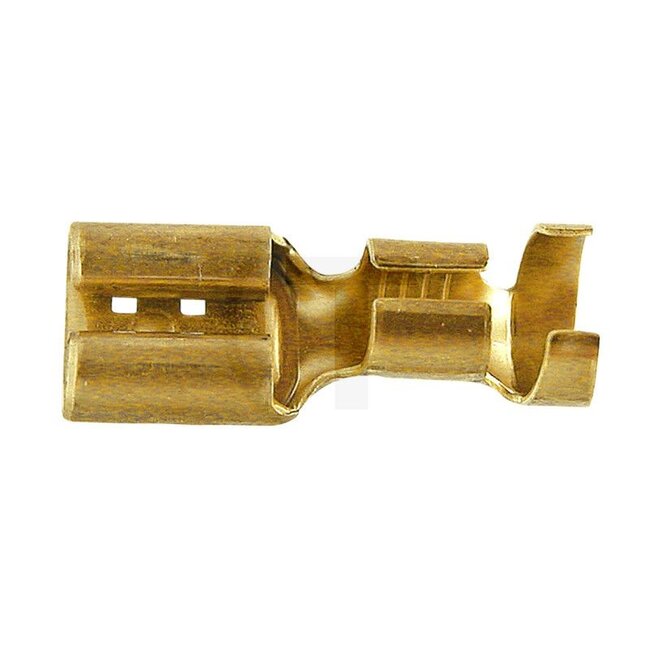 GRANIT Flachsteckhülse, 100 Stück - 50750251222 | Ausführung: mit Rastpunkten, Messing blank, 6,3 mm, für Kabel 1,0 - 2,5 mm² | Länge: 19,2 mm | Material: Messing | Querschnitt: 1,5 - 2,5 mm² | Oberfläche: blank | Stecker: 6,3 x 0,8