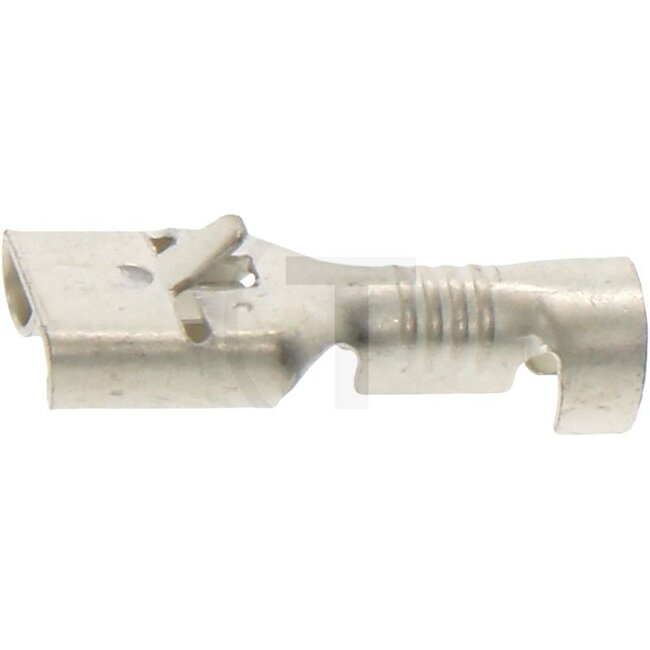 GRANIT Vlakstekkerhulzen, 100 stuks - 50750251418190252 | Uitvoering: met vergrendelingslipje, messing blank, 6,3 mm, voor kabels van 1,5 - 2,5 mm² | Lengte: 19,2 mm | Materiaal: Messing | Doorsnede: 1,5 - 2,5 mm² | Oppervlakte: blank | Stekker: 6,3 x 0,8