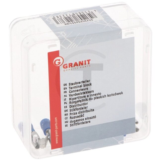 GRANIT Piggyback connectors 6,3 mm, 1,5 - 2,5 mm², blue, insulated - 10 pieces