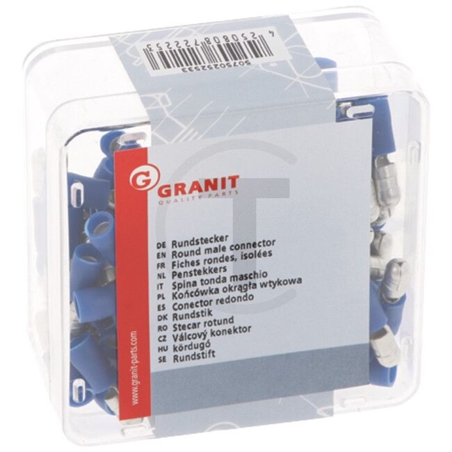 GRANIT Circular connectors blue, Ø 5 mm, for cable 1,5 - 2,5 mm², 100 pcs - 50750252533, 47035 | Version: blue, Ø 5 mm, for cable 1,5 - 2,5 mm²