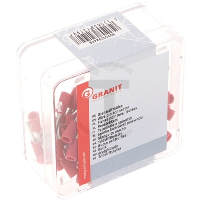 GRANIT Wire pin sleeve, 100 pcs - 50750252409, 47065 | Version: red, for cable 0.5 - 1.0 mm²