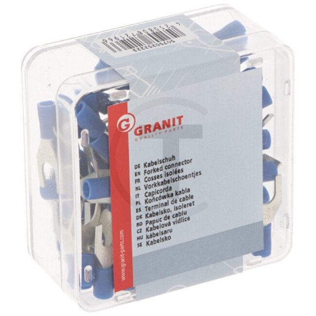 GRANIT Cable lug, 100 pcs - 50750252223, 47029 | Version: Blue, M 6, for cables 1.5 - 2.5 mm²