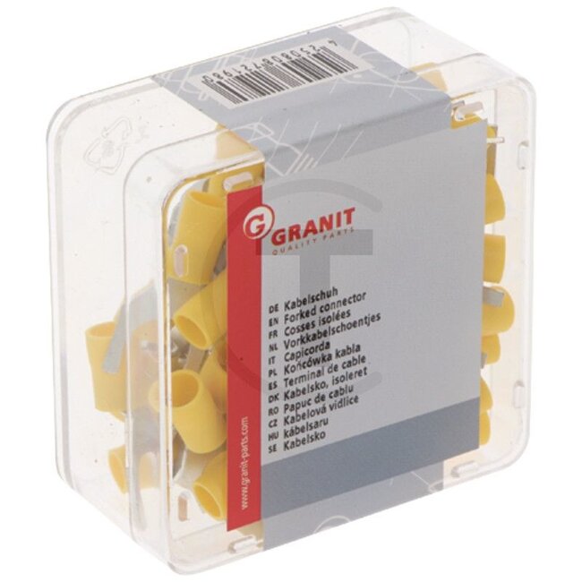 GRANIT Cable lug, 50 pcs - 50750252262, 47033 | Version: Yellow, M 8, for cables 4.0 - 6.0 mm²