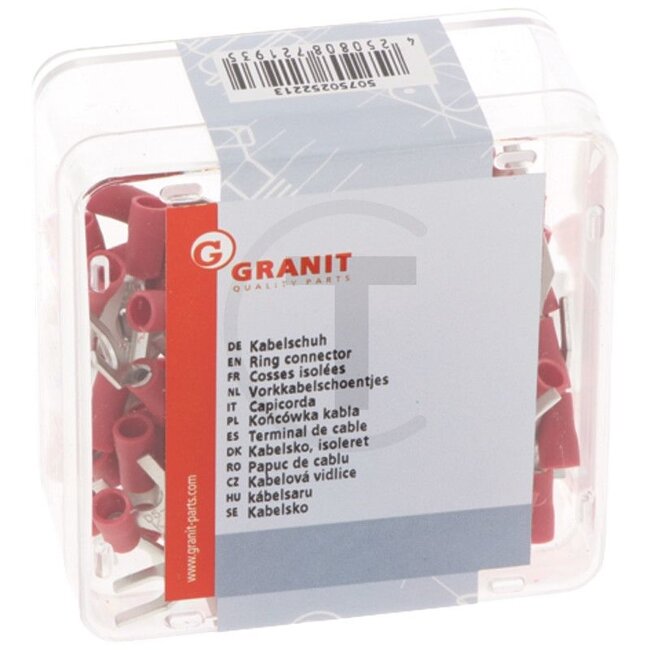 GRANIT Cable lug, 100 pcs - 50750252213, 47023 | Version: Red, M 5, for cables 0.5 - 1.0 mm²