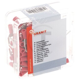 GRANIT Vorkkabelschoentjes - 100 stuks - Uitvoering: rood, M 6, voor kabels van 0,5 - 1,0 mm²