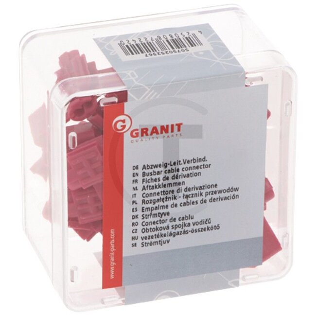 GRANIT Branch connectors red, for cable 0,4-0,75 mm², 25 pcs - 50750252567, 191076 | Version: Insulated, red, for cable 0.4-0.75 mm²