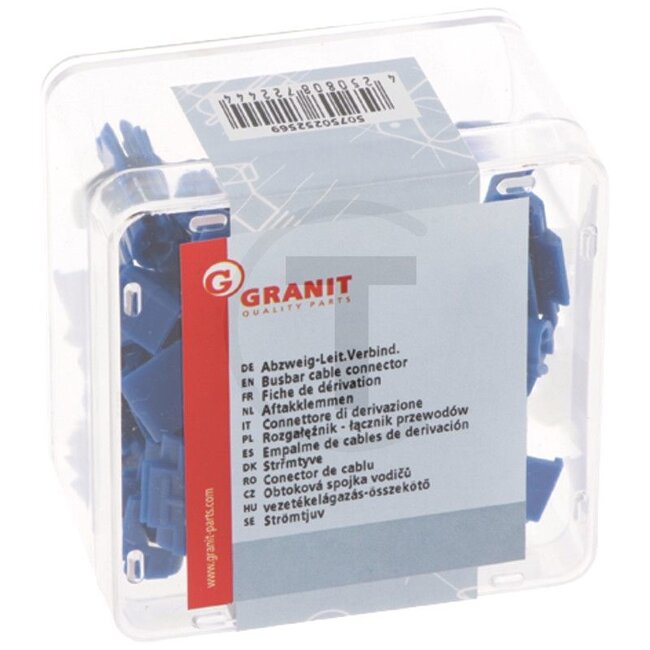 GRANIT Branch connectors, 25 pcs - 50750252569, 8KV705123-002 | Version: Insulated, blue, for cables 1.0 - 1.5 mm² | Colour: Blue | Cross section: 0,75 - 2,5 mm² | Voltage: 600 V | Temperature range: Up to 105 °C