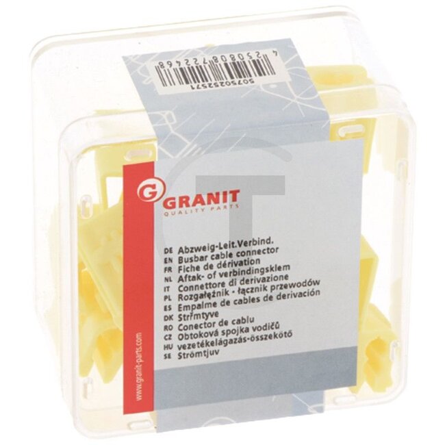GRANIT Abzweigverbinder, 10 Stück - 50750252571 | Ausführung: isoliert, gelb, Scotchlok, für Kabel 2,5 mm² | Farbe: gelb | Querschnitt: 4 - 6 mm² | Spannung: 600 V | Temperaturbereich: bis 105 °C