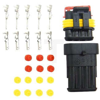 HELLA Steckverbinder-Set 4-polig, 1,0 - 1,5 mm², IP67