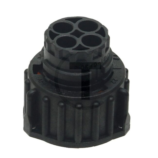 GRANIT Plug housing - 50750290952 | Version: 4-pin for round sleeves, 2.5 mm | Colour: Black | Length: 31 mm mm | To fit: TE Connectivity | Voltage: Up to 48 V | Protection class: IP 69K | Number of pins: 4 | DIN/ISO: 72585 | Diameter: 32,8 mm | Temperature rang