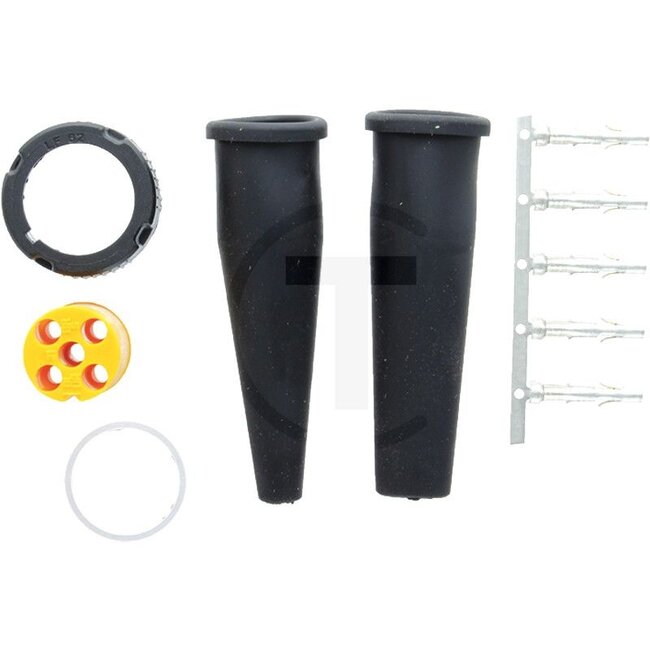 ASPÖCK Stekker links - 504130521044, 403353001 | Uitvoering: 5-polig, gele stekkerdoos, elk 1x per doorvoertule, dubbel, in folieverpakking | Opmerkingen: passend voor Multipoint, Earpoint en Midipoint | Aantal polen: 5