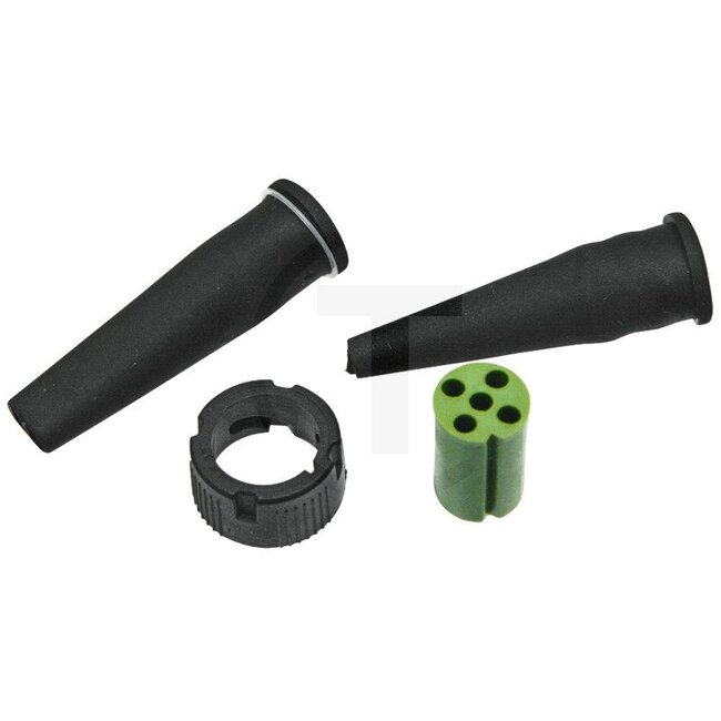 ASPÖCK Plug right, supplied with pins - 504130523044, 403354001 | Version: 5-pin, green socket, 1x grommet each, single, double, for connecting standard cable lines to the light system, packed in a bag. | Notes: to fit as Multipoint, Earpoint and Midipoint | Num