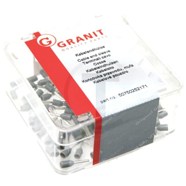 GRANIT Kabeleindhulzen geïsoleerd, 100 stuks - 50750252171 | Kleur: wit | Doorsnede: 0,75 mm² | Lengte 1: 14 mm | Lengte 2: 8 mm | Diameter 1: 1,2 mm | Diameter 2: 2,8 mm