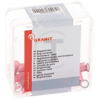 GRANIT Oogkabelschoentjes Ø 5 mm, 0,5 - 1,5 mm², rood - 25 stuks